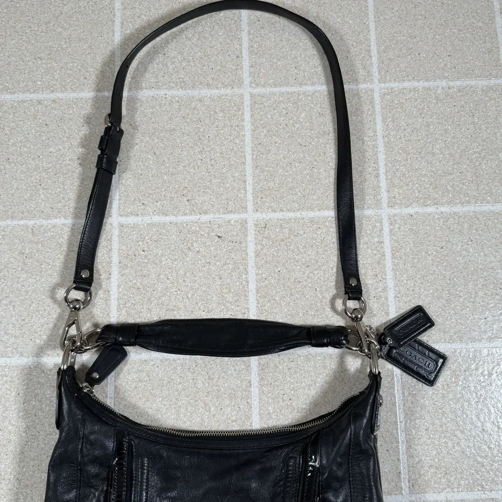 Vintage Y2K Coach Kristin Spectator Leather Hobo Shoulder Bag Crossbody Black